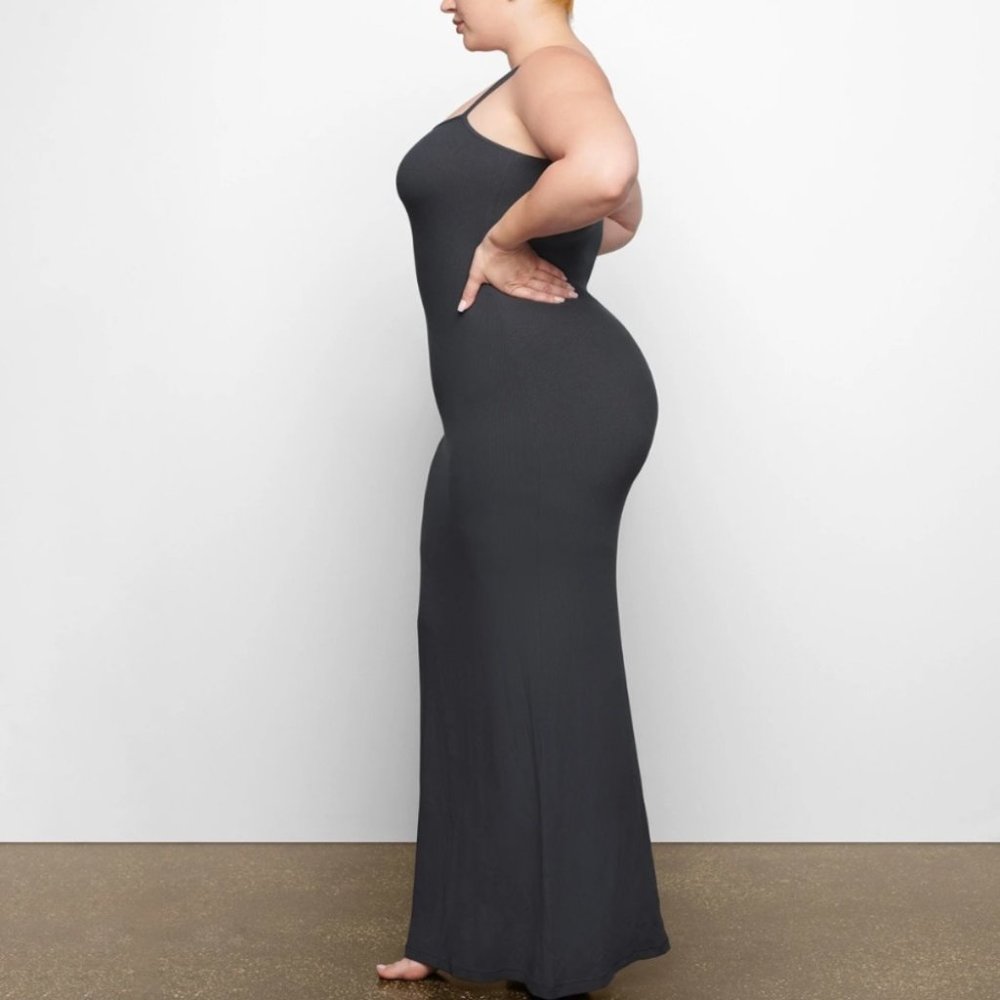 NWT SKIMS XXS Graphite Long Lounge Dress - Picture 4 of 4